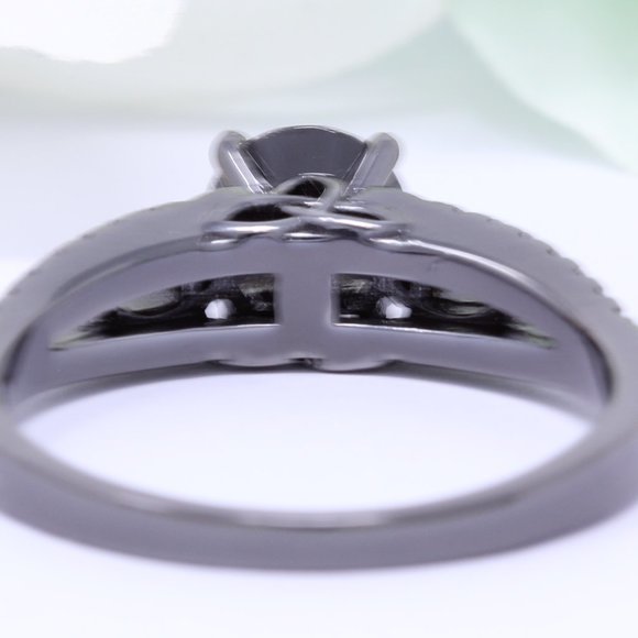 Vintage Celtic Wedding Engagement Ring Black - Picture 3 of 3